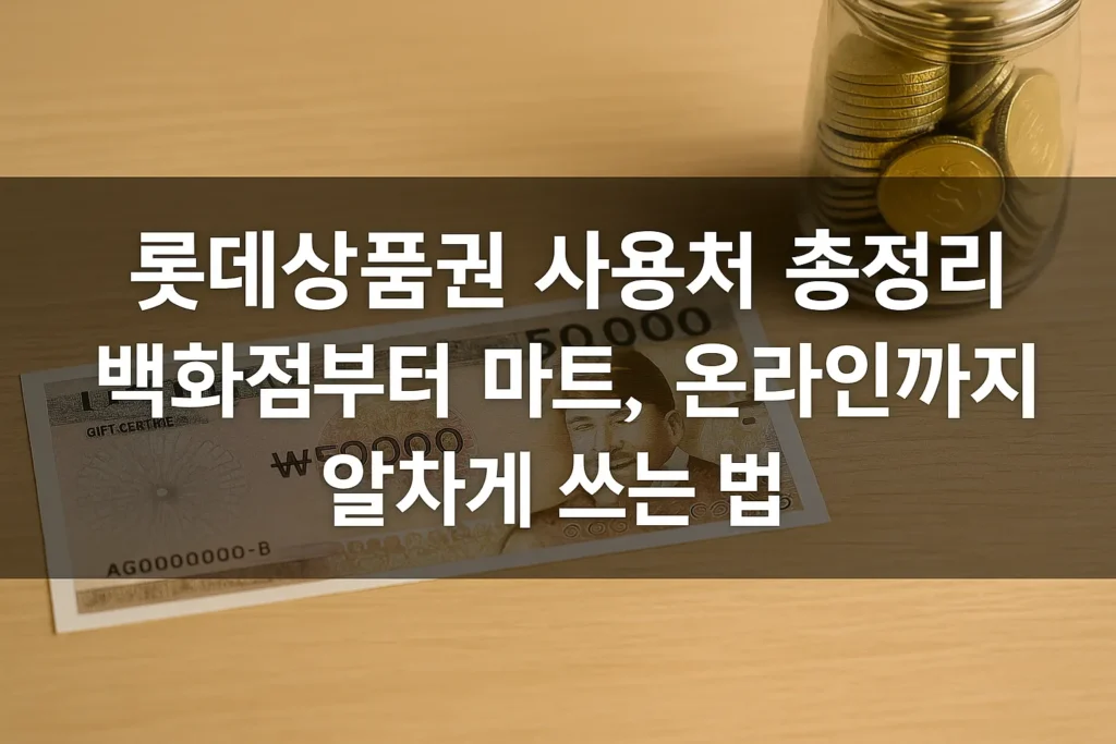 롯데상품권 사용처 총정리 – 백화점부터 마트, 온라인까지 알차게 쓰는 법 - 롯데상품권 사용처