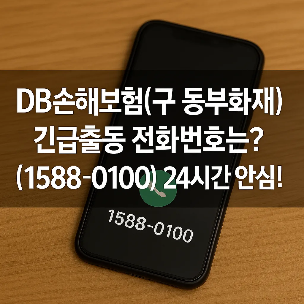 DB손해보험(구 동부화재) 긴급출동 전화번호는? (1588-0100) 24시간 안심!
