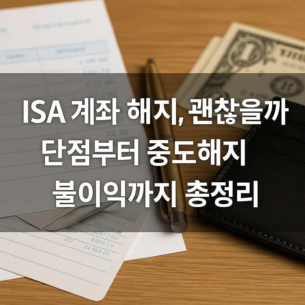 ISA 계좌 해지, 괜찮을까? 단점부터 중도해지 불이익까지 총정리 (2025년) - ISA 계좌 해지