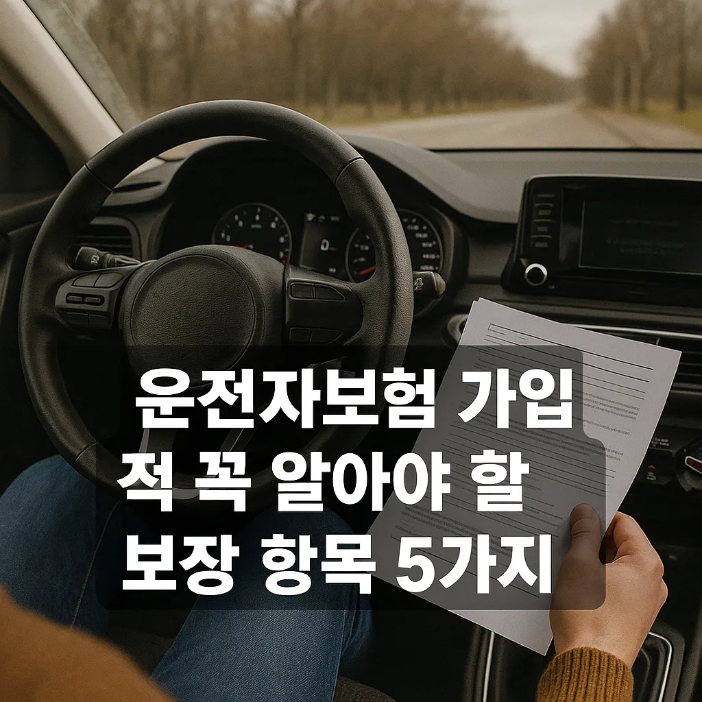운전자보험 가입 전 꼭 알아야 할 보장 항목 5가지｜교통사고 대비 필수 가이드