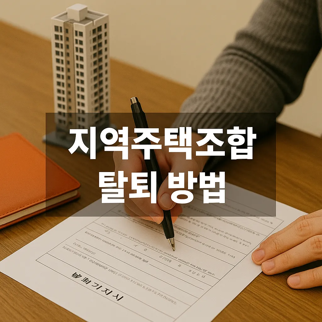 지역주택조합 탈퇴, 내 돈 돌려받는 현실적인 방법 (변호사 상담 필수) - 지역주택조합