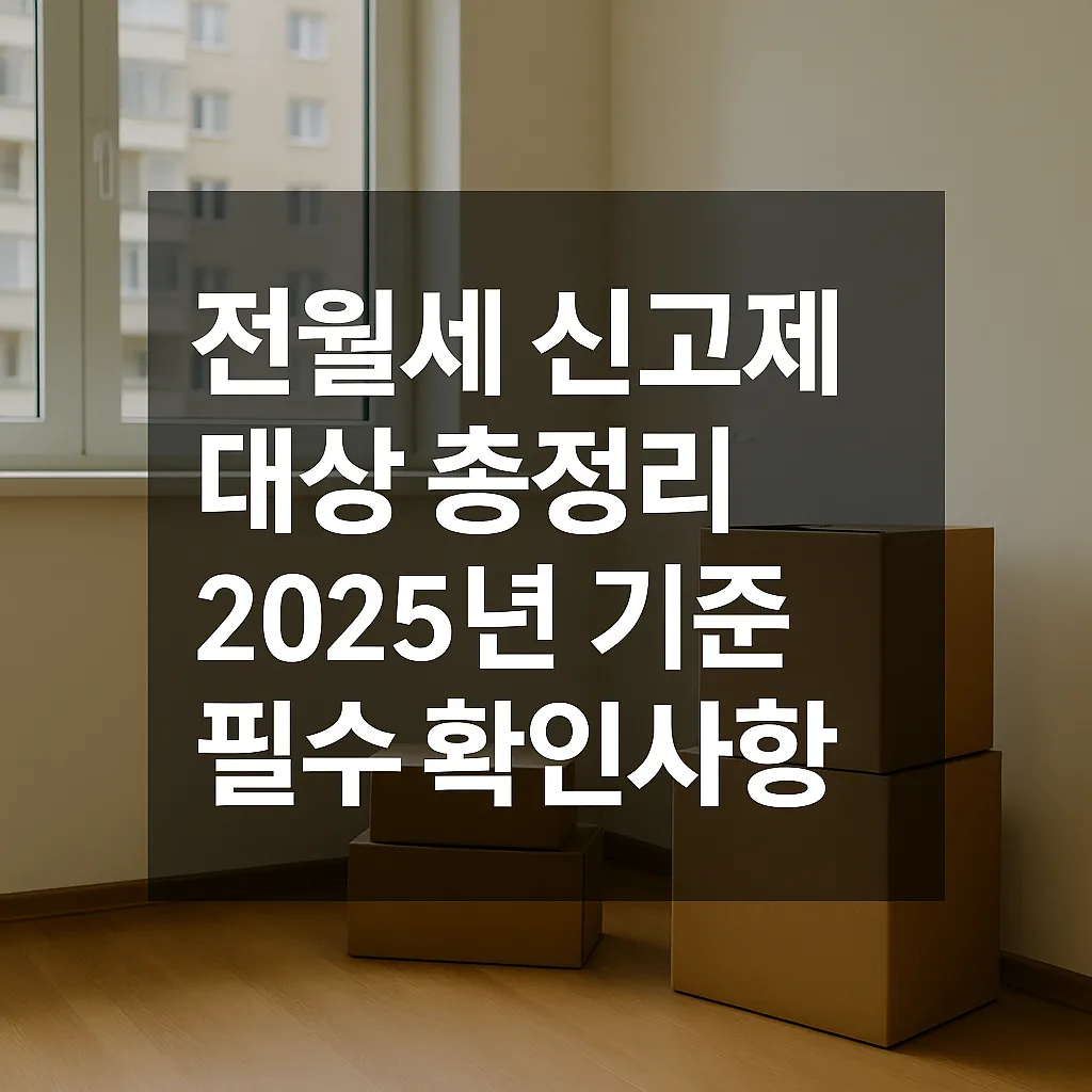 전월세 신고제 대상 총정리! 2025년 기준 필수 확인사항