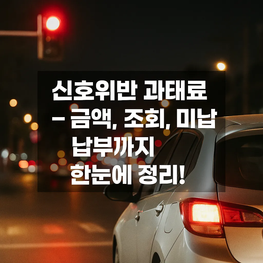신호위반 과태료 – 금액, 조회, 미납, 납부까지 한눈에 정리! (2025년 최신판) - 신호위반 과태료