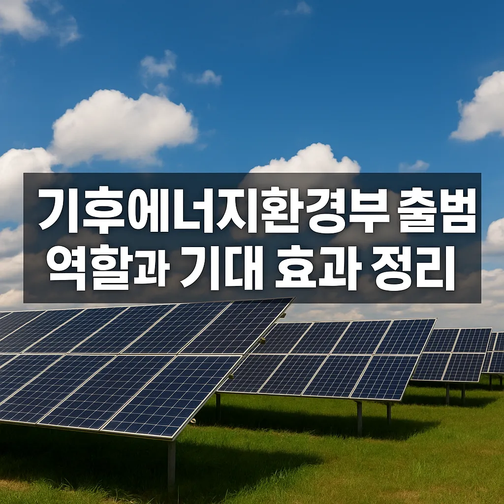 기후에너지환경부 출범, 역할과 기대 효과 정리