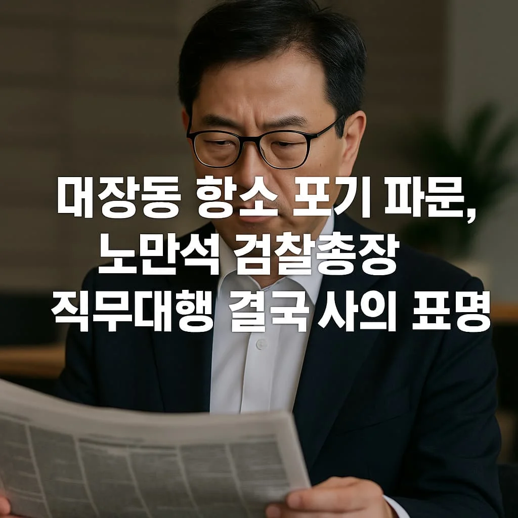 대장동 항소 포기 파문, 노만석 검찰총장 직무대행 결국 사의 표명 - 대장동 항소 포기 파문, 노만석 검찰총장 직무대행 결국 사의 표명