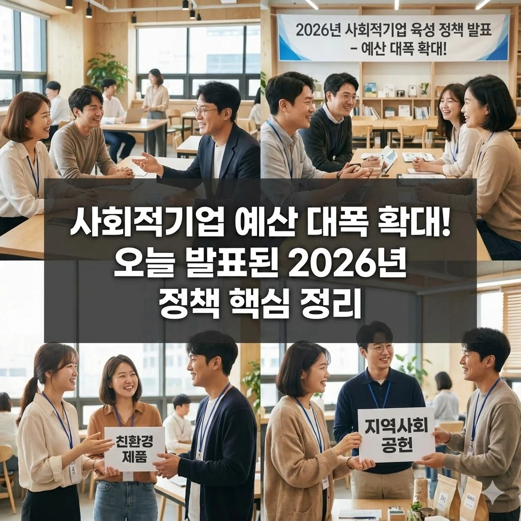 2026년 사회적기업 지원 예산 315% 폭증! 새로운 정책 방향 전격 해부 - 사회적기업 예산 대폭 확대! 오늘 발표된 2026년 정책 핵심 정리