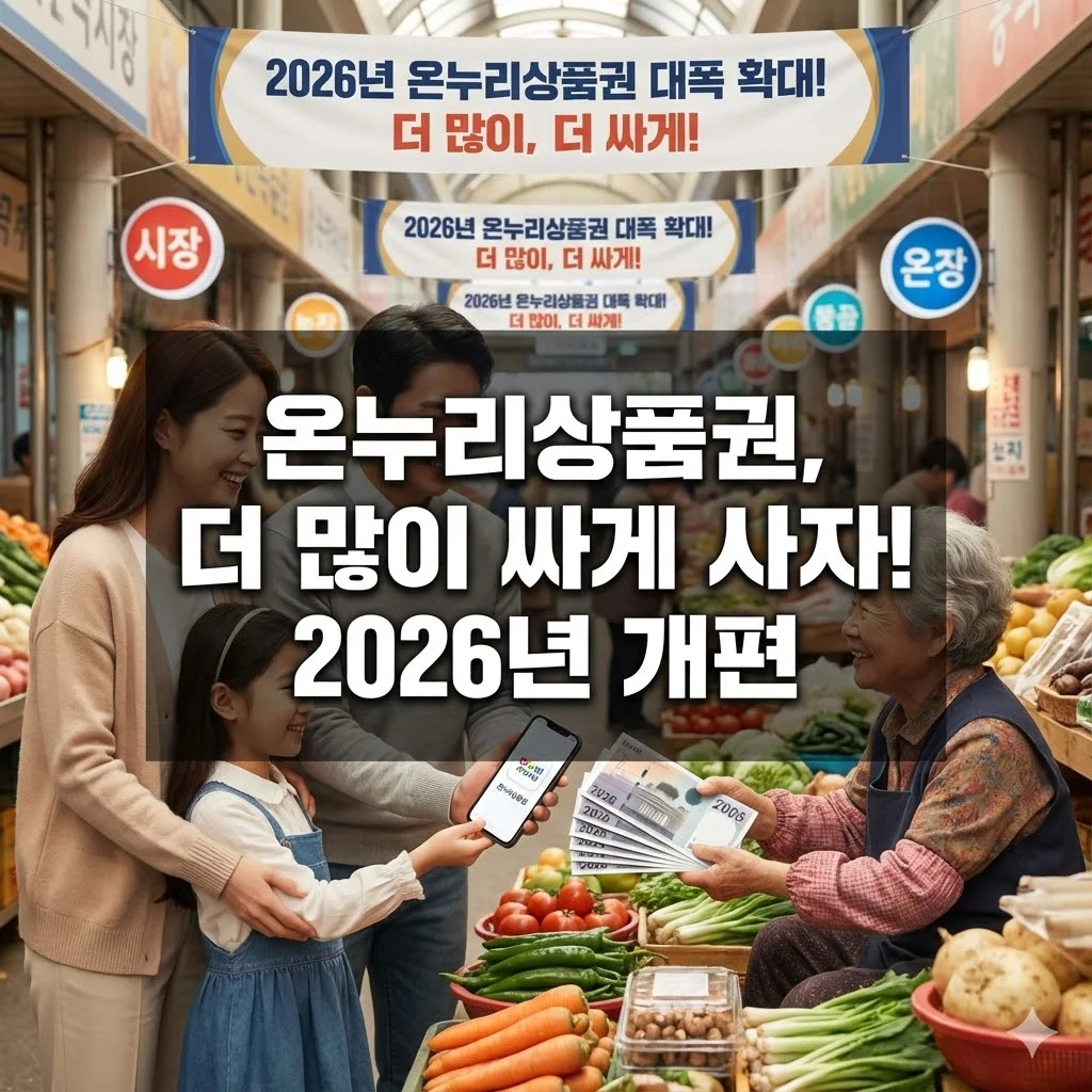 설 명절 전 필독! 2026년 온누리상품권, 오늘부터 구매 한도 늘어난다! - 온누리상품권, 더 많이 싸게 사자! 2026년 개편