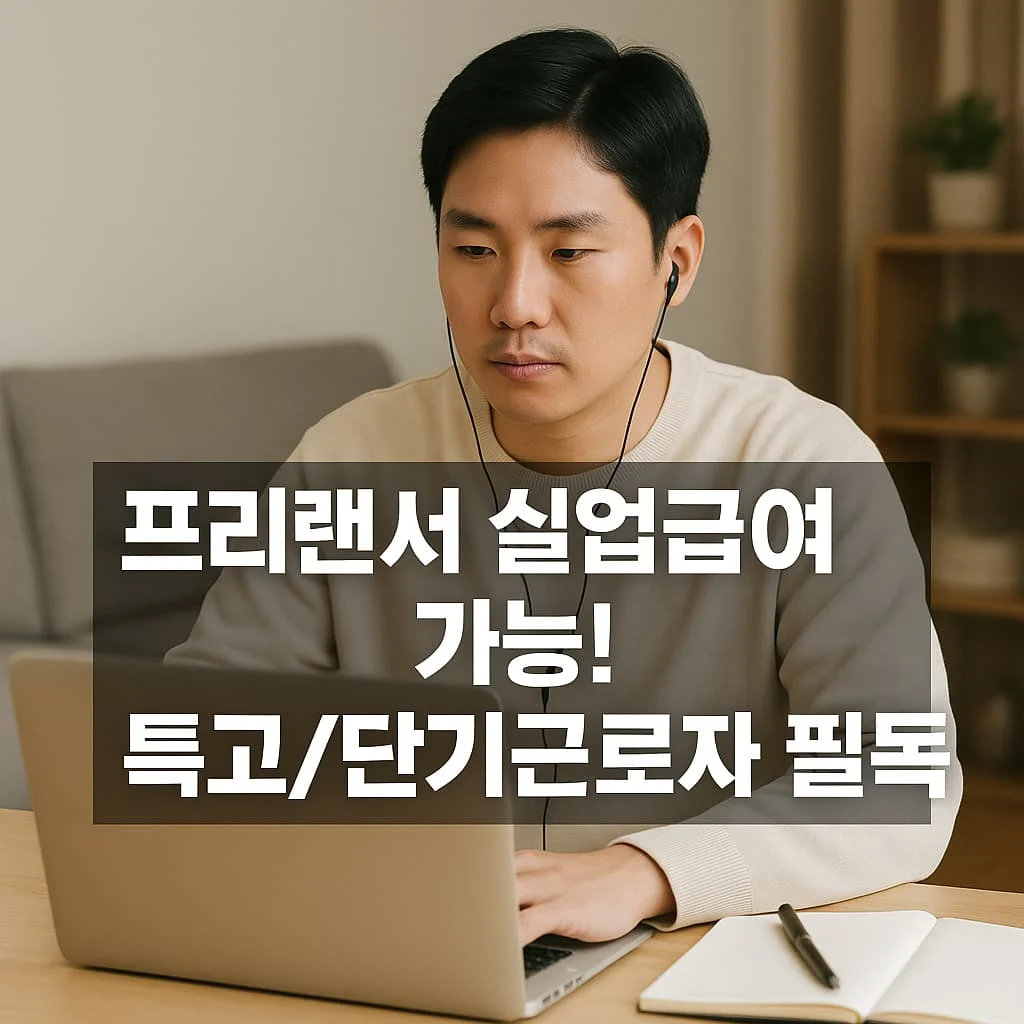 프리랜서, 계약직도 실업급여 가능? 특고/단기근로자 수급 조건