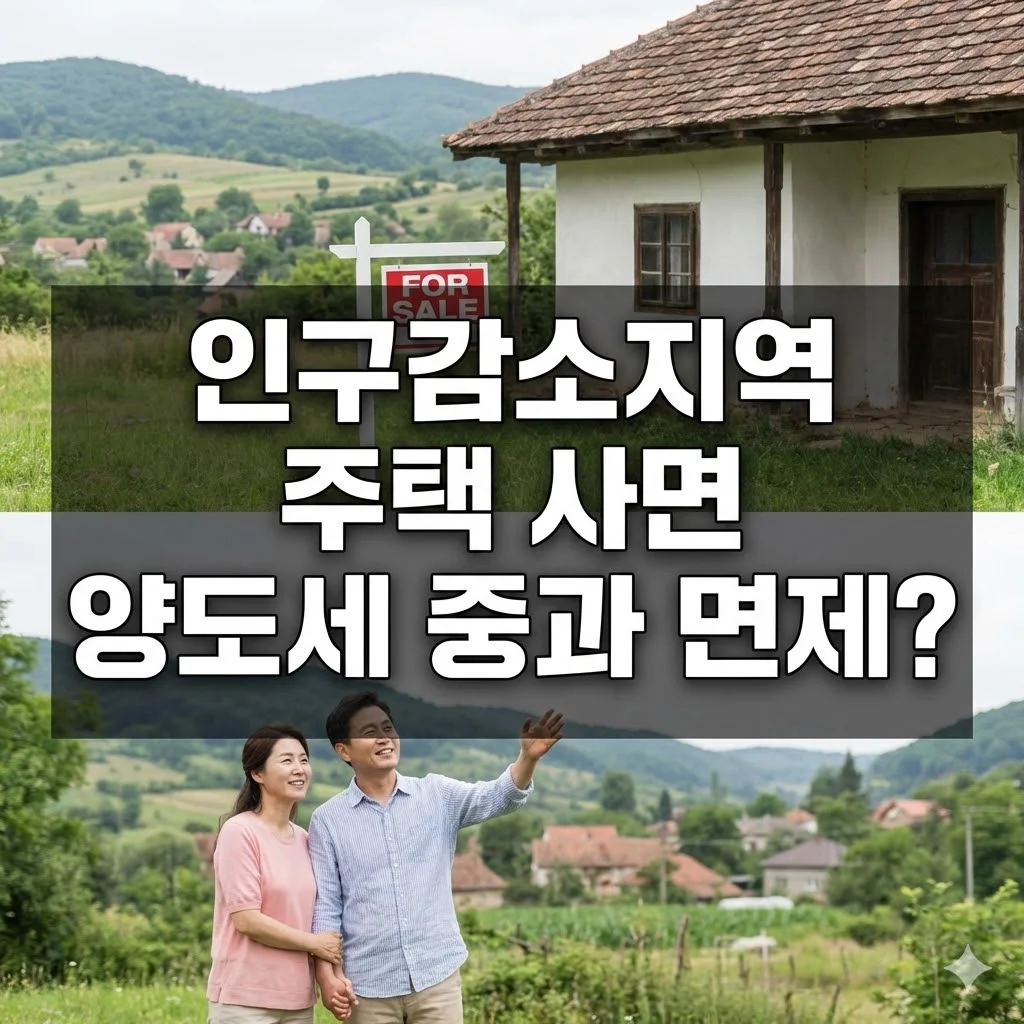 2026년 부동산 세금, 다주택자도 인구감소지역 주택 세금 폭탄 피하는 법 - 인구감소지역 주택 사면 양도세 중과 면제
