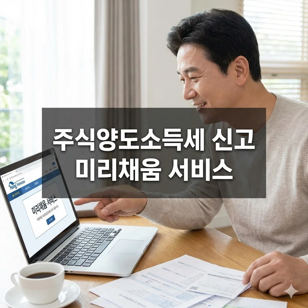 주식양도소득세 신고 미리채움 서비스, 10분 만에 끝내는 홈택스 신고 - 주식양도소득세 신고 미리채움 서비스