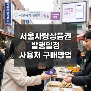 서울사랑상품권 발행일정 사용처 구매방법 총정리