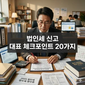 법인세 신고, 대표 체크포인트 20가지 완전 정복